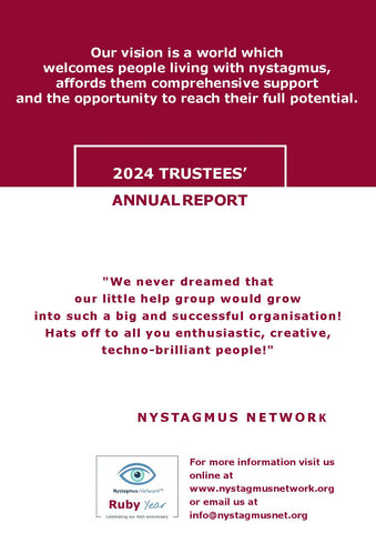 The front cover of the Nystagmus Network annual report 2024.