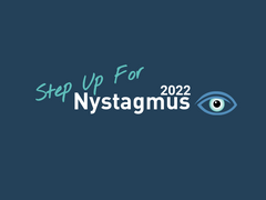 Step Up For Nystagmus logo with the eye logo and 2022.