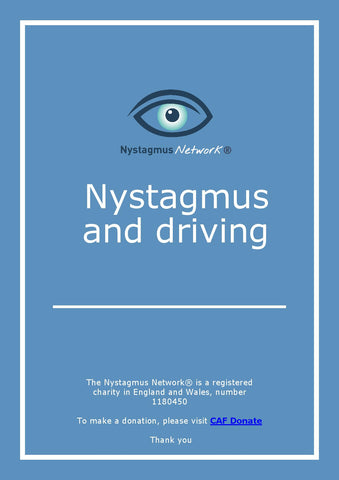 Nystagmus and driving booklet