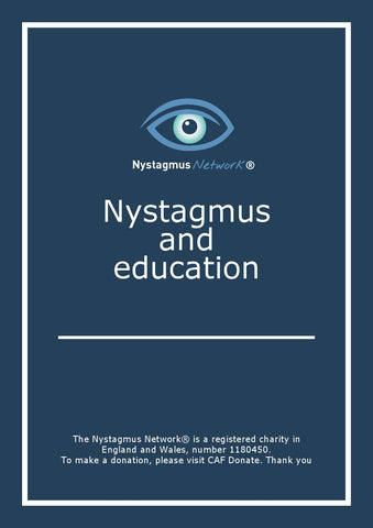 The front cover of Nystagmus and Education.