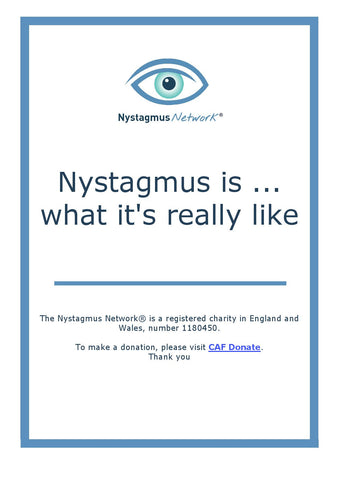 Nystagmus is ... what it's really like